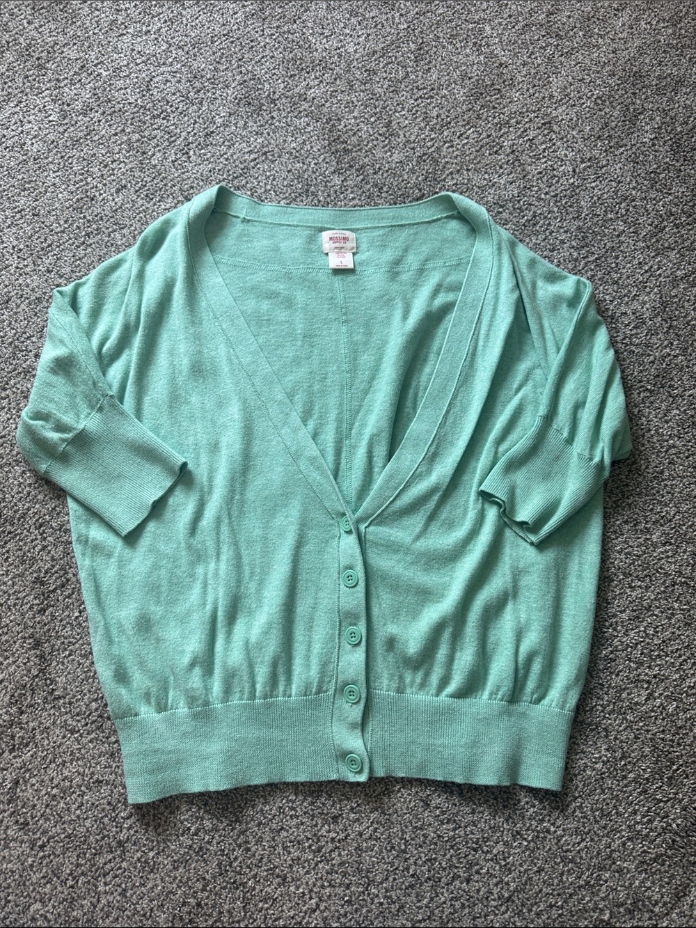 Mossimo Supply Co. Mint Green Short-Sleeve Button Cardigan